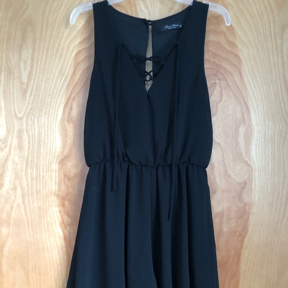Final Touch Lace Up Black Romper